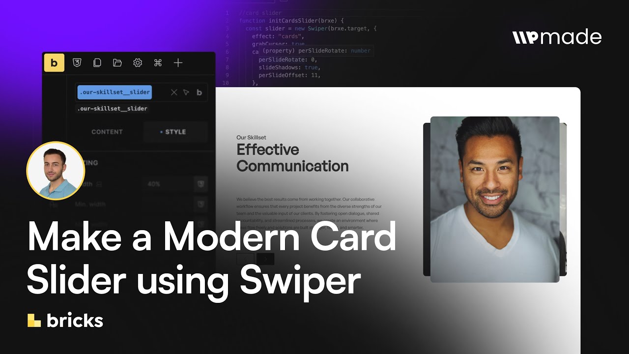 Make a Modern Card Slider in Bricks Builder Using Swiper