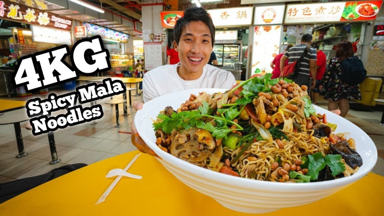 INSANE 4KG Bowl of Mala SPICY Noodle! | Mala Hotpot in Chinatown Singapore! | Singapore Street Food!
