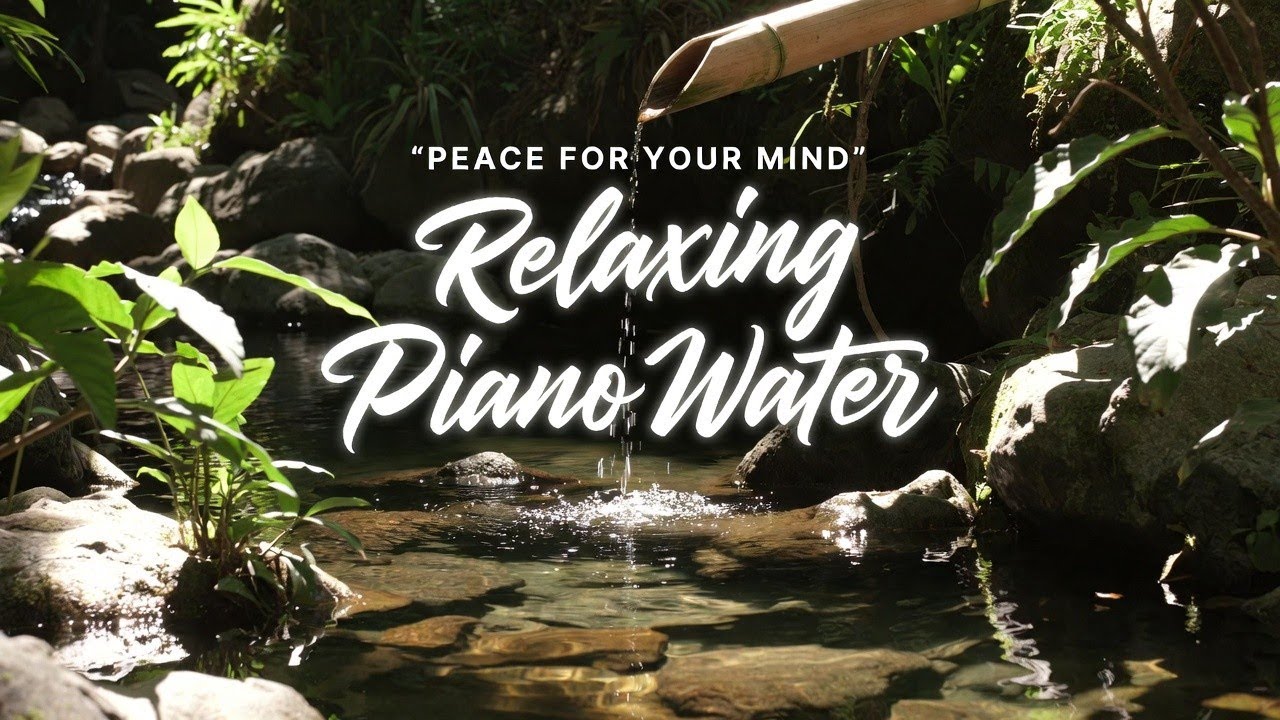 Soft Piano with Mountain Water Stream 🌿 Relaxing Music for Sleep