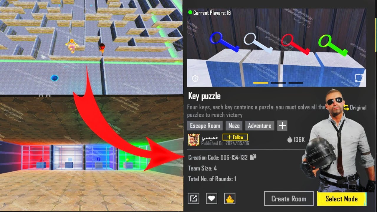 Key Puzzle | How To Escape From Key Puzzle In Pubg Mobile | Code:6154132 | Tips And Tricks To Escape