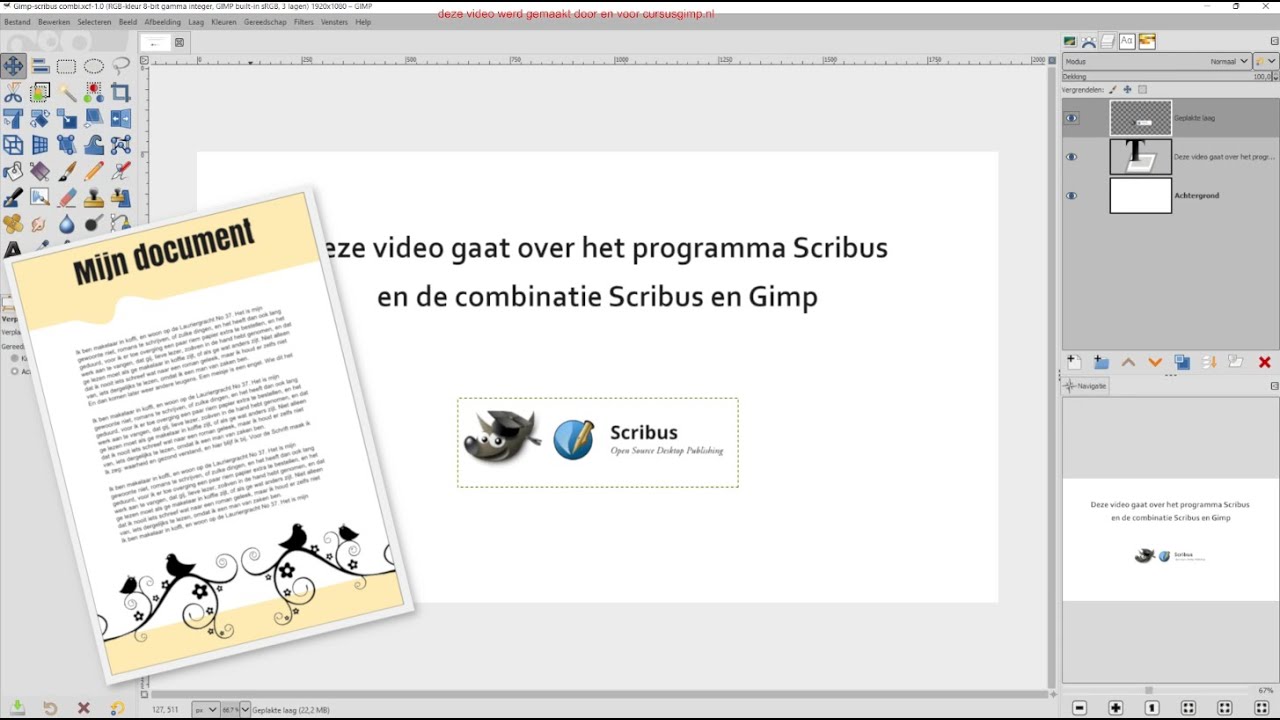 Werken met Scribus in combinatie met Gimp