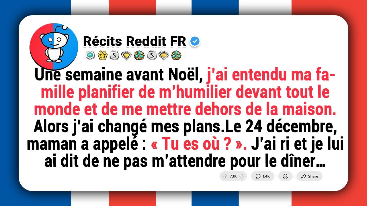 Une semaine avant Noël, j’ai entendu ma famille planifier de m’humilier devant tout le monde et de..