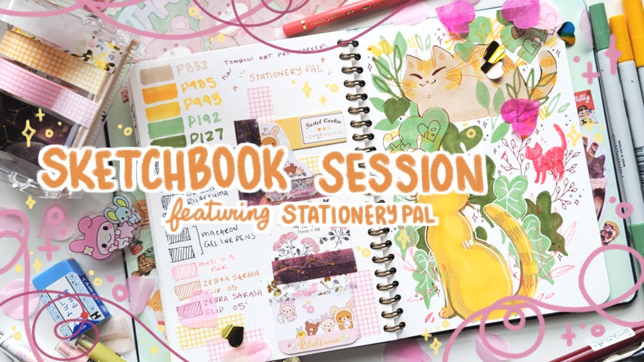 Let's fill a couple sketchbook spreads ♡ ft StationeryPal haul!