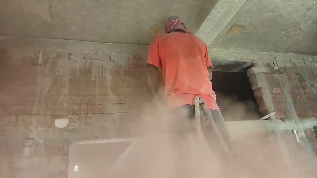 #Wall cutting plumber work 