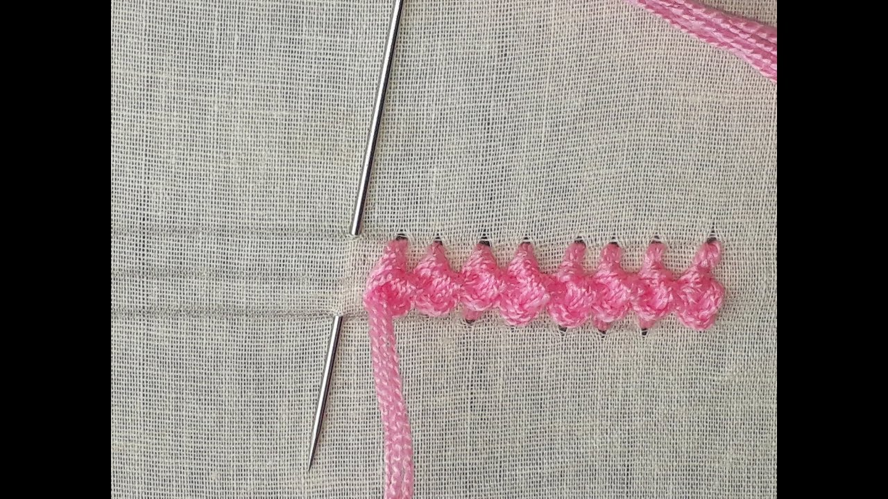 Hand embroidery Border line design | Border line design tutorial