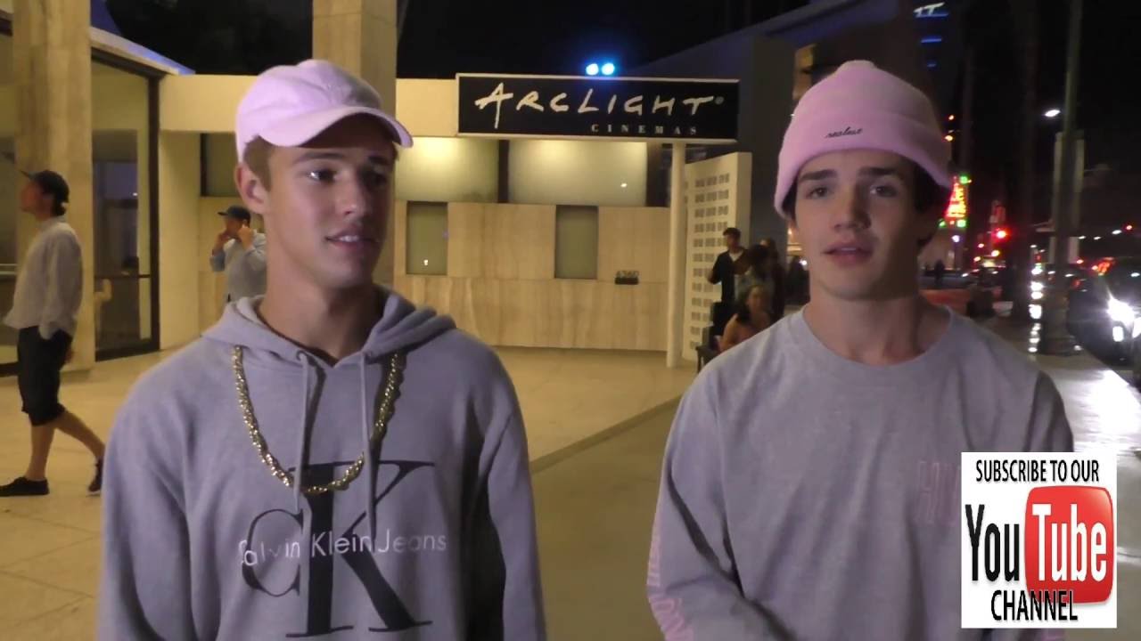 Cameron Dallas and Arron Carpenter talk about dancing and show off their dance movies while waiting