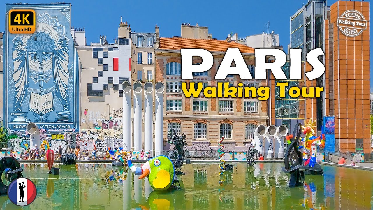 🇫🇷  PARIS, France 🌞 Summer 2025 Walking Tour | Centre Pompidou & Le Marais 🇫🇷 | 4K 60fps