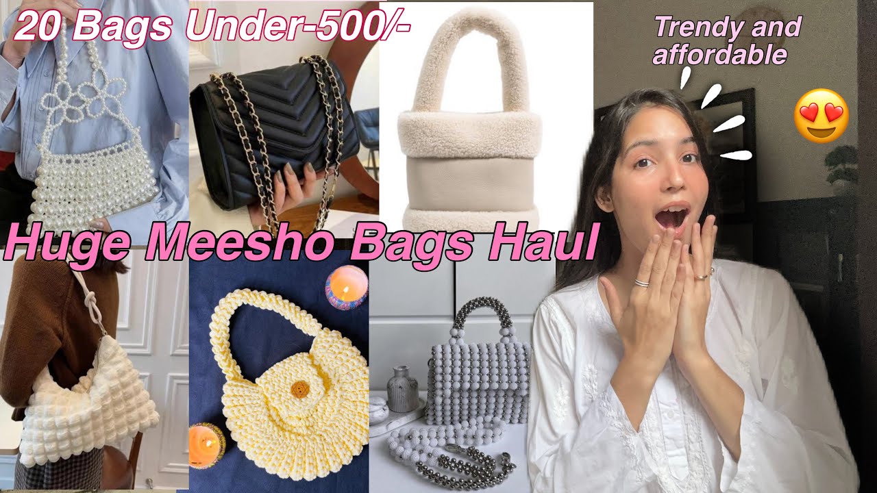 Huge MEESHO Bags Haul🛍️| Under-500/- 20 bags😍 Clutch,Tote bags,Sling bags, Trendy and affordable📌