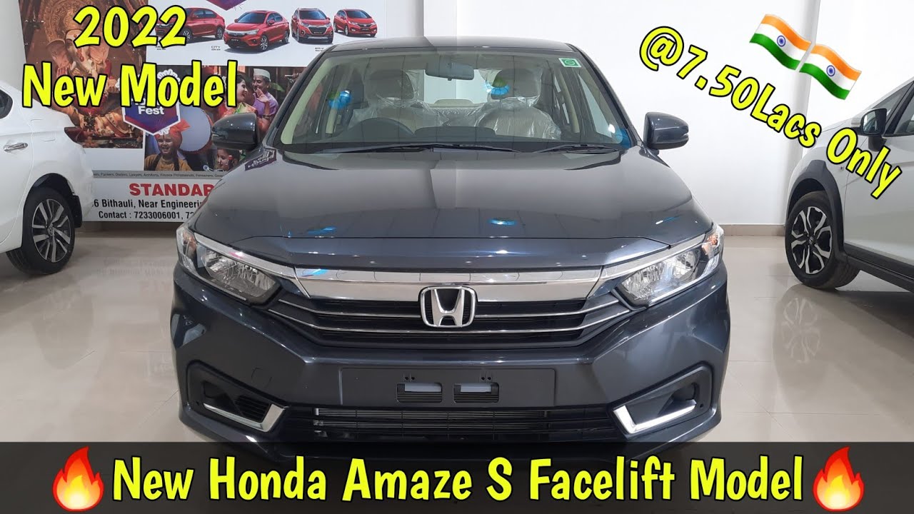 2022 Honda Amaze S Facelift Model-Walk-Around Review| India 🇮🇳की सबसे Classy Compact Sedan @7.50Lacs