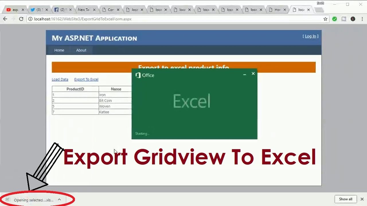 How to Export Gridview to Excel in asp.net c# | Swift Learn