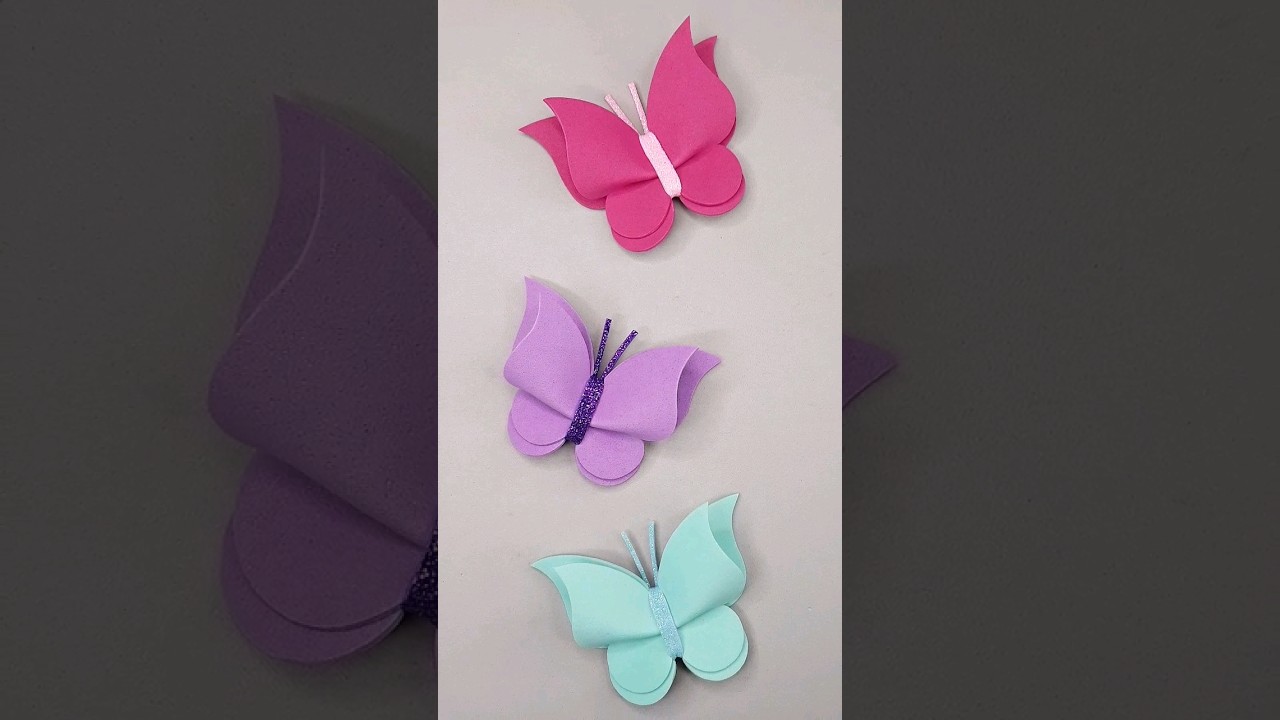 Lindas mariposas 🦋 💜 de foamy o goma eva #foami #gomaeva #mariposas #foamy #fomi #diy #cadubana