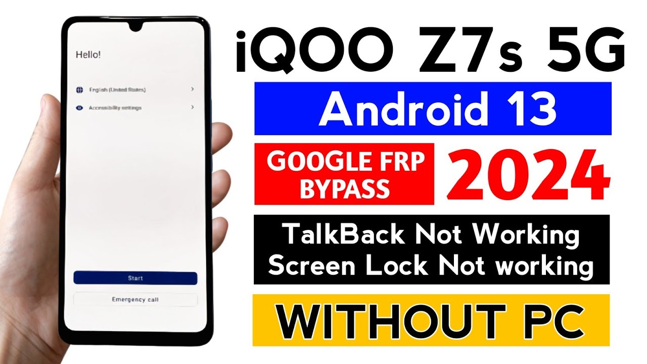 iQOO Z7s 5G (I2223) Gmail Frp Bypass Android 13 WITHOUT PC | Latest 2024 Update.