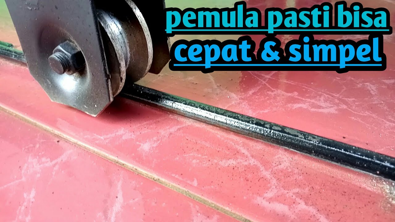 Buat dan pasang rel pintu dorong