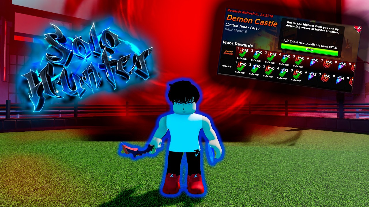 ПРОХОДИМ БЕСКОНЕЧНЫЙ ЗАМОК В SOLO HUNTERS ROBLOX