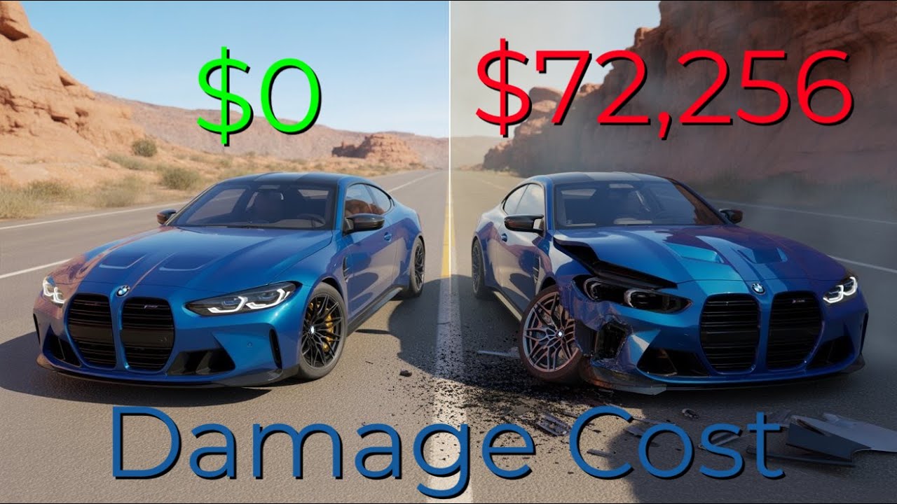 Realistic Crashes BeamNG Drive Damage Cost BMW M4 Competition | Epic Wallet Survival