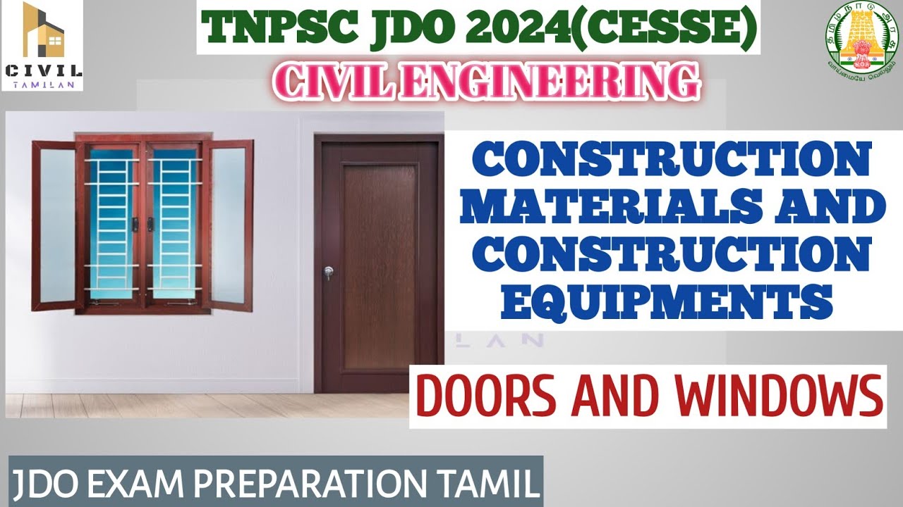 CONSTRUCTION MATERIALS |DOORS & WINDOWS | TNPSC JDO 2024