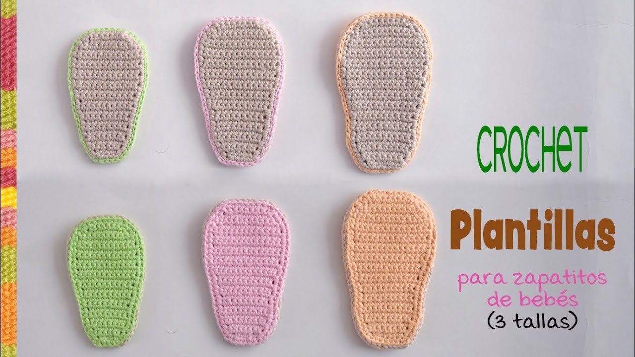 Plantillas tejidas a crochet para zapatitos de bebes (las más fáciles del mundo) / Tejiendo Perú