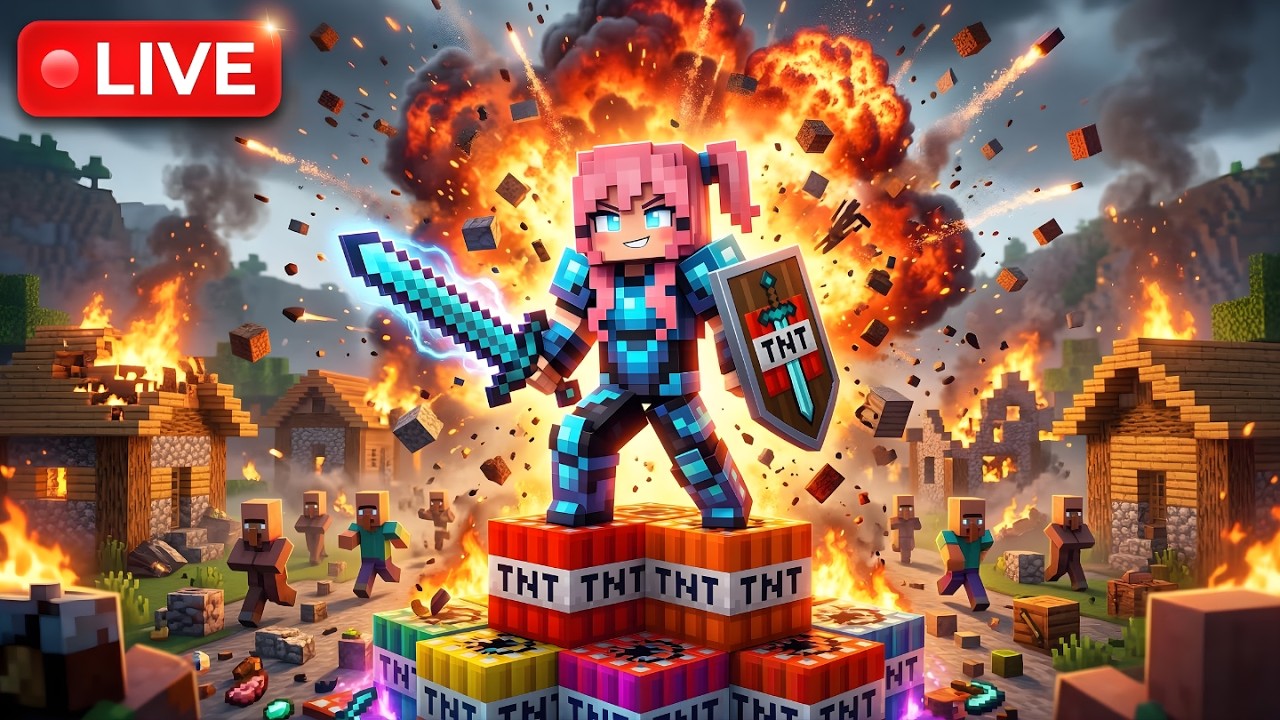 🔴 Minecraft TNT Village LIVE #shorts #minecraft #shortslive #shortsfeed #live