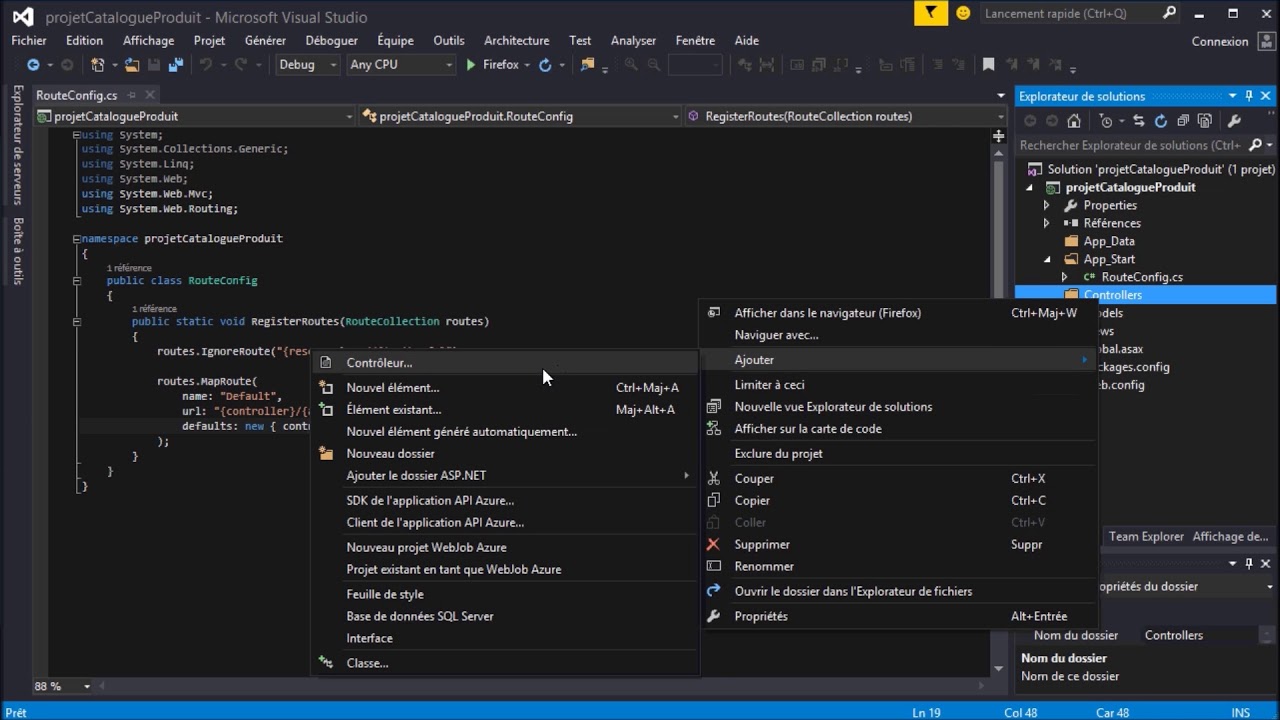 Partie2/8 - Creer une appli web avec ASP.NET et SQL server - Creation de l'application avec VS