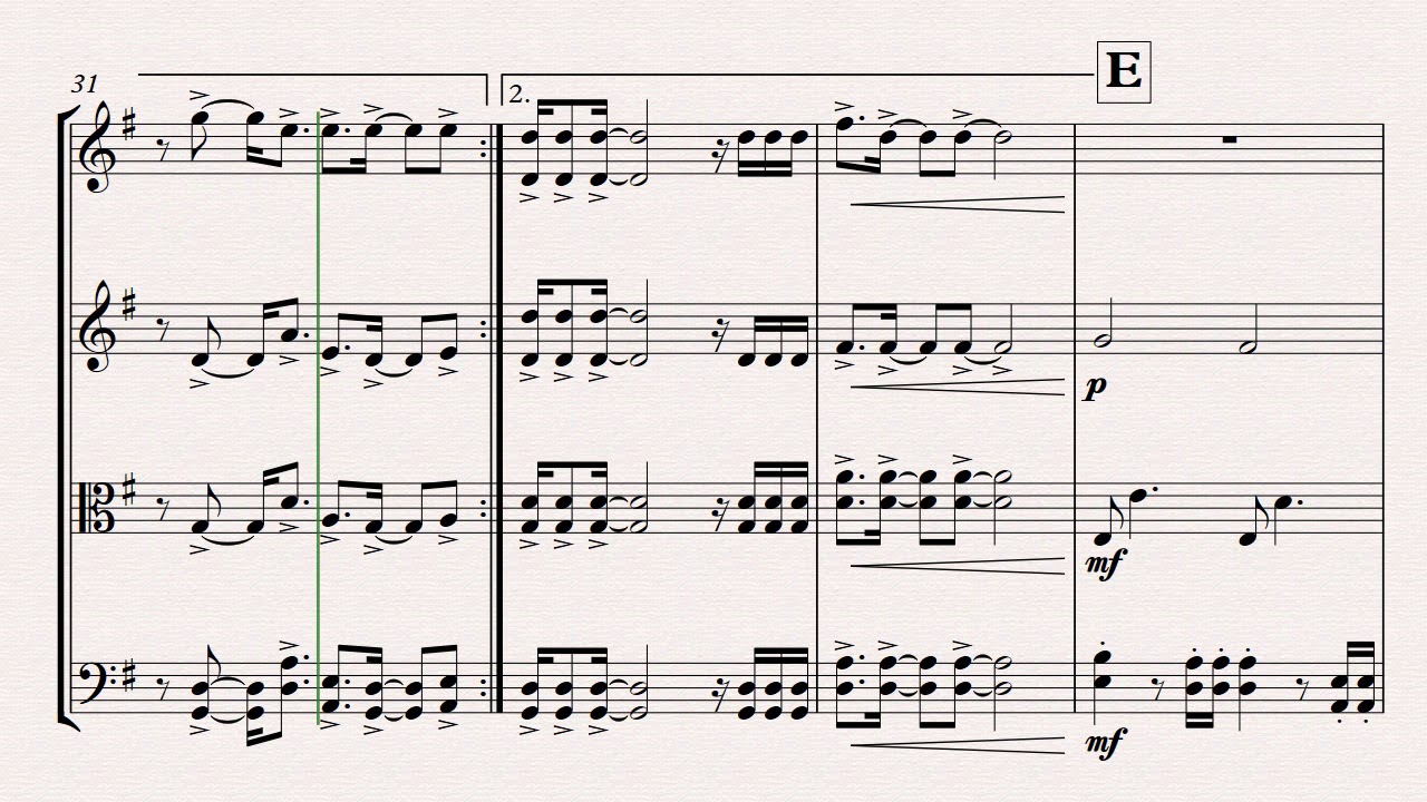 Back in Black String Quartet Sheet Music Cover ACDC