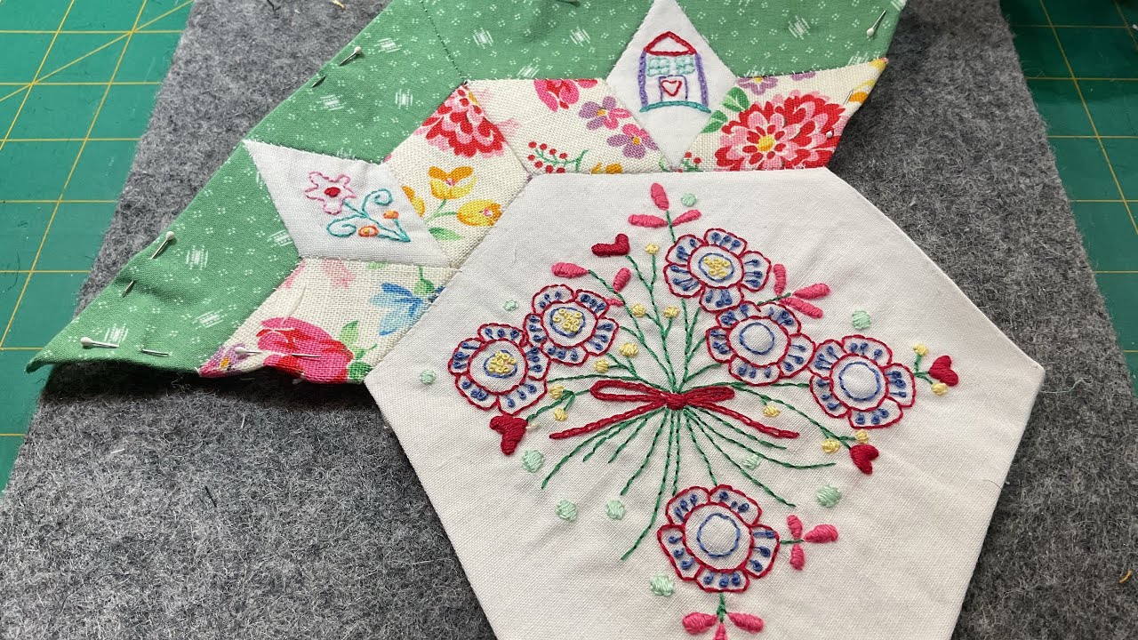 Pt 3 stitch and chat #hexagons  #englishpaperpiecing  #handstitched 