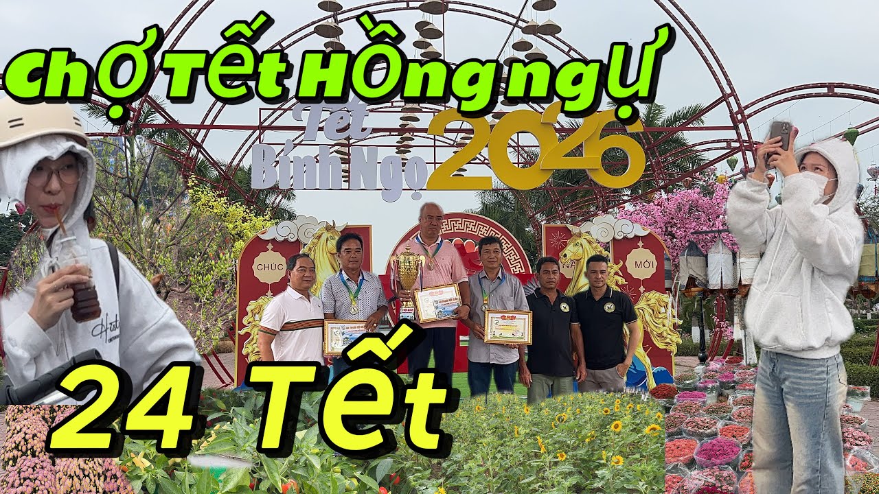 Chợ Tết hồng ngự, bà con đi chợ vắng vẽ ngày 24 Tết âm lịch 