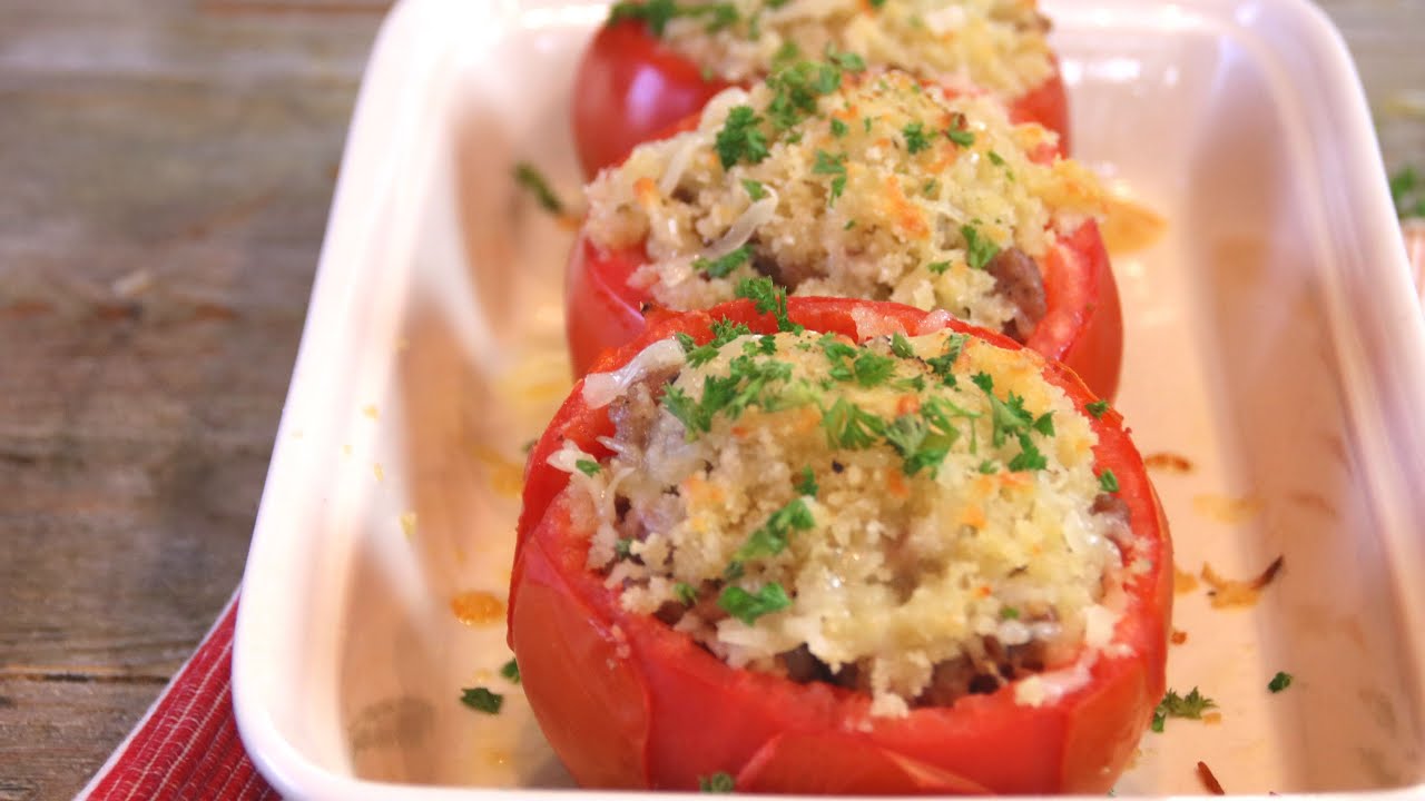 Пикантные фаршированные помидоры — просто и вкусно