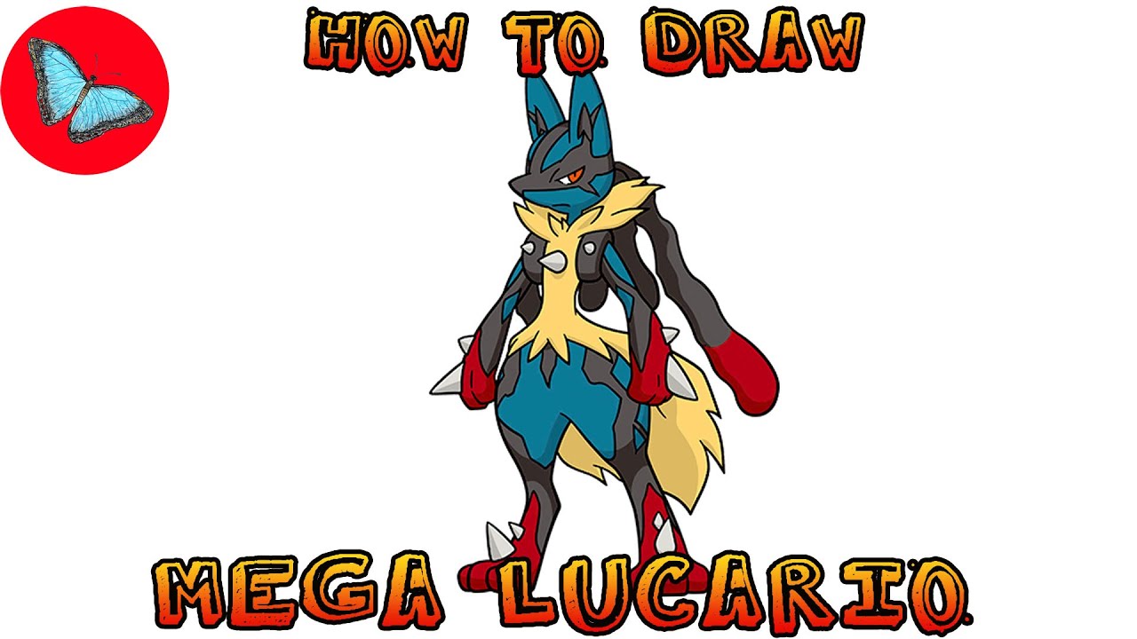 How To Draw Mega Lucario Pokemon | Drawing Animals