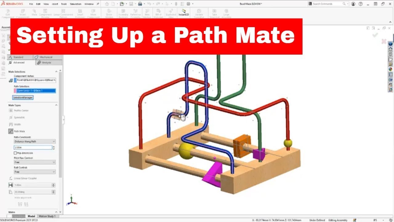 Tech Tip - How To Set Up a Path Mate for a SOLIDWORKS Assembly