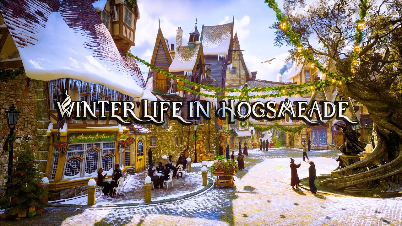Winter Life in Hogsmeade ❄️ | Cozy Static Ambience (Harry Potter Music & Atmosphere) 4K