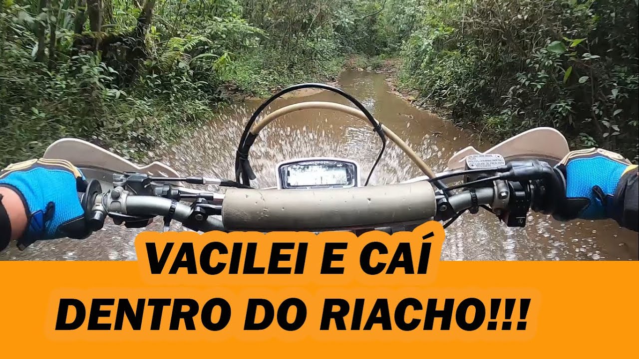 VACILEI E CAÍ DENTRO DO RIACHO NA TRILHA DE MOTO! #trilha #trilhas #offroad #offroading #offroading