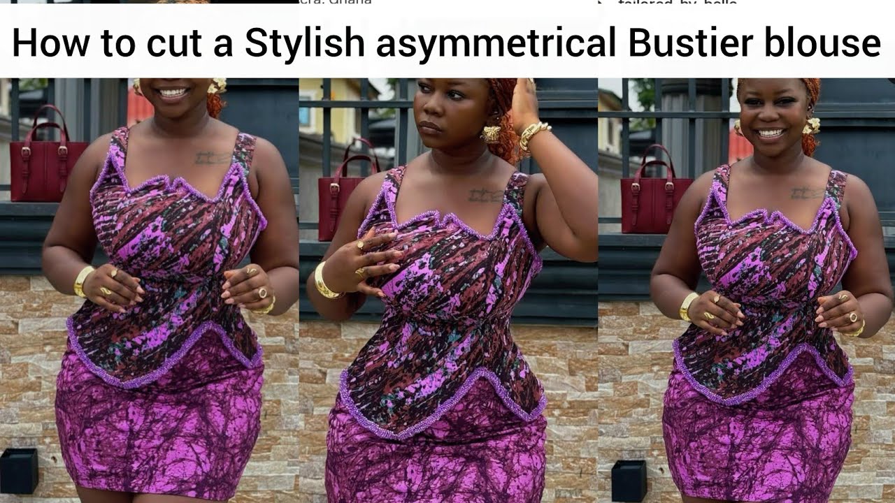 HOW TO CUT A STYLISH ASYMMETRIC BUSTIER TOP #sewingtutorials #bustier 