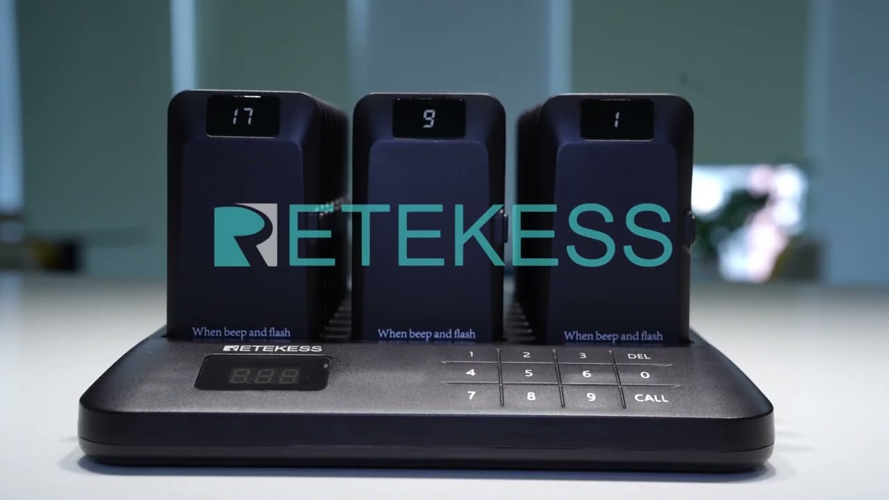 Retekess TD157P Restaurant Guest Pager System with 24 Out-of-Range Alert Food Pagers