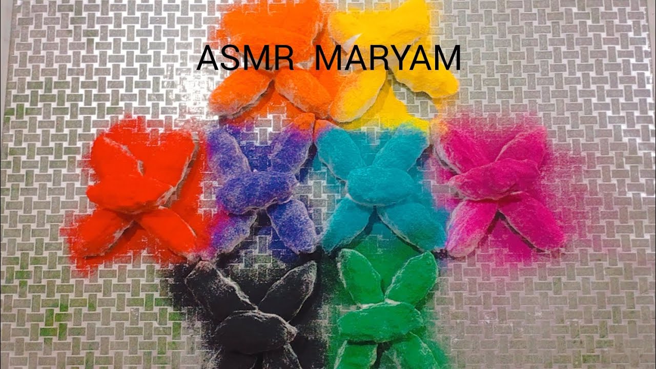 ASMR baking soda || Crunchy colors🌈