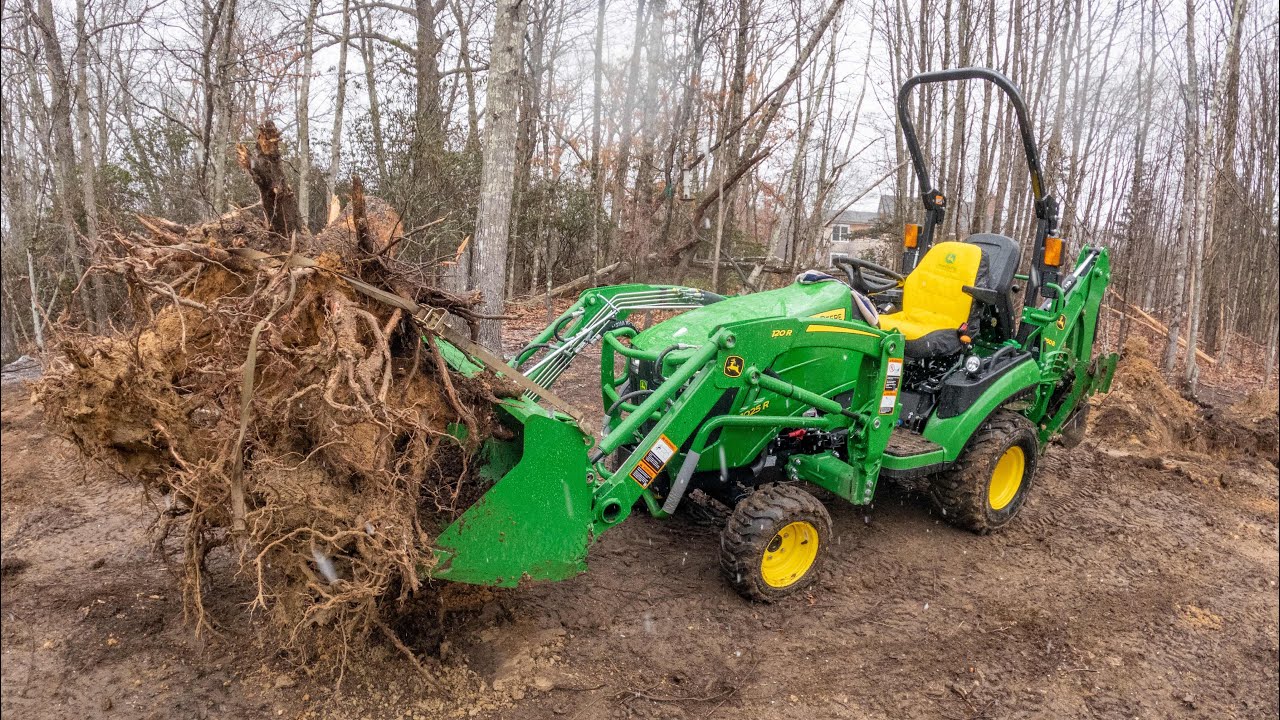 Heavy Stump Removal with John Deere 1025r