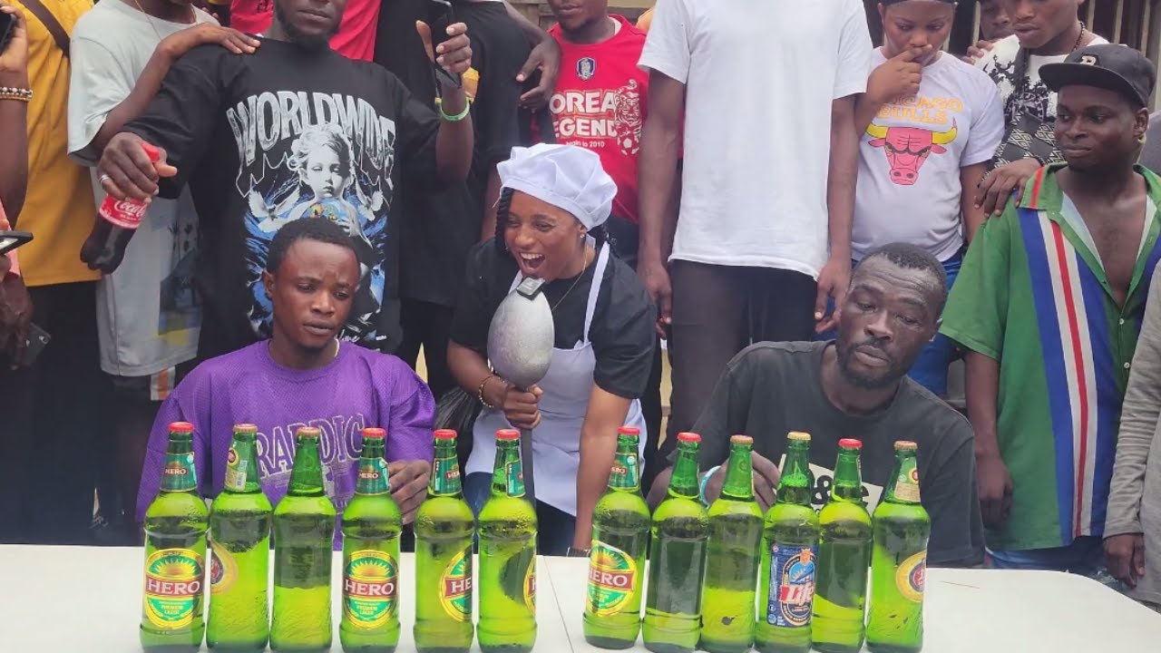 DRINKING CHALLENGE FIRST TO FINISH 6 BOTTLES WINS BIG CASH MONEY
