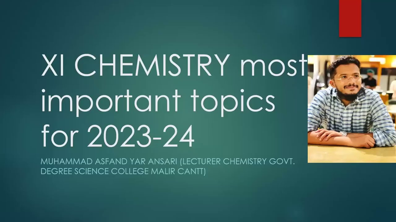 XI Chemistry| Most Important Topics| Karachi Board| 2023-24| Asfand Yar| New Book|