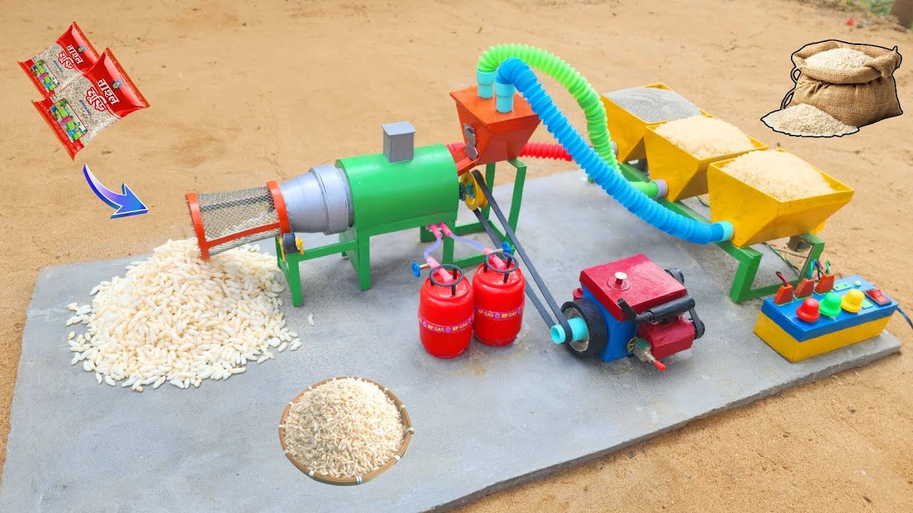 DIY Mini Rice Murmura/Muri Making Machine | Puffed Rice Making Process | Science Project
