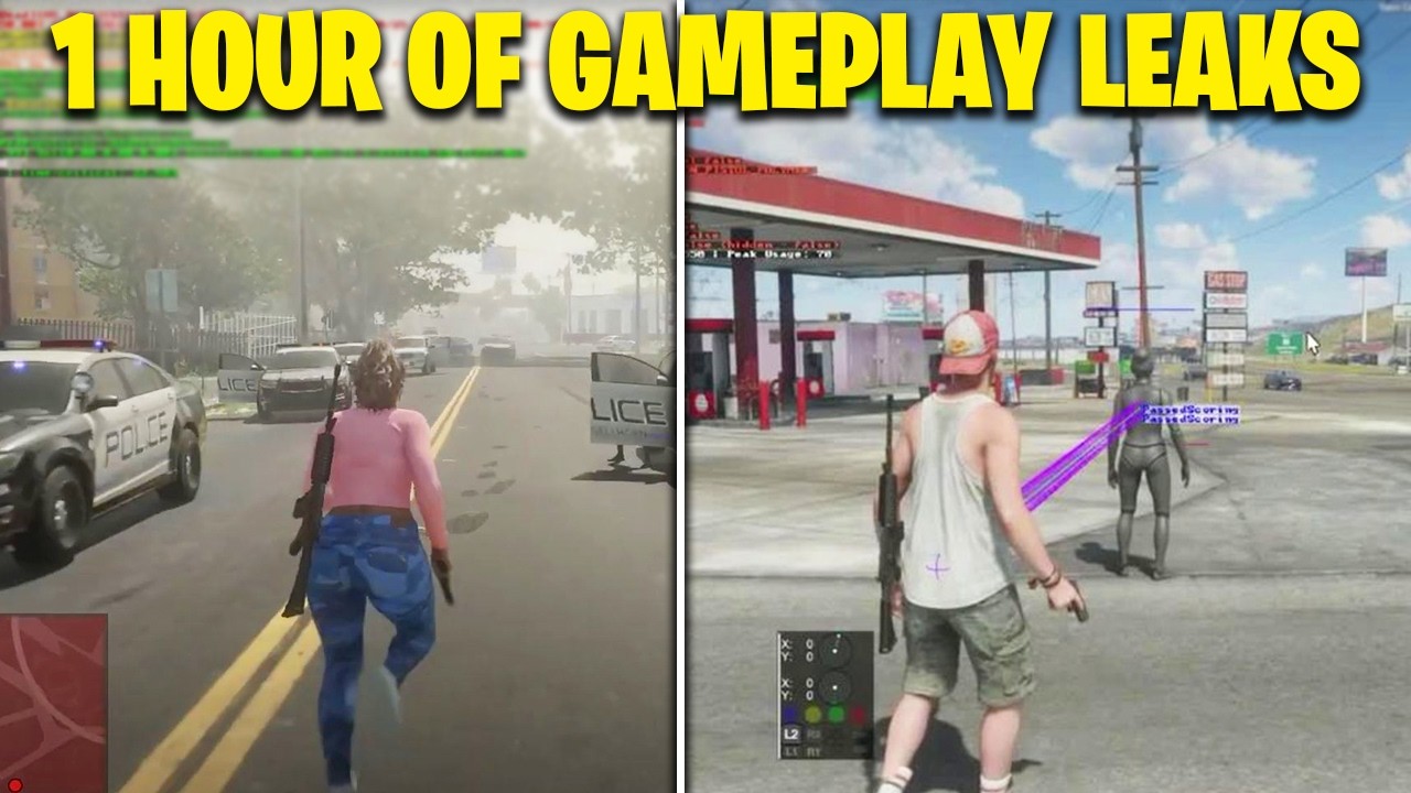 1 час утечек геймплея GTA 6