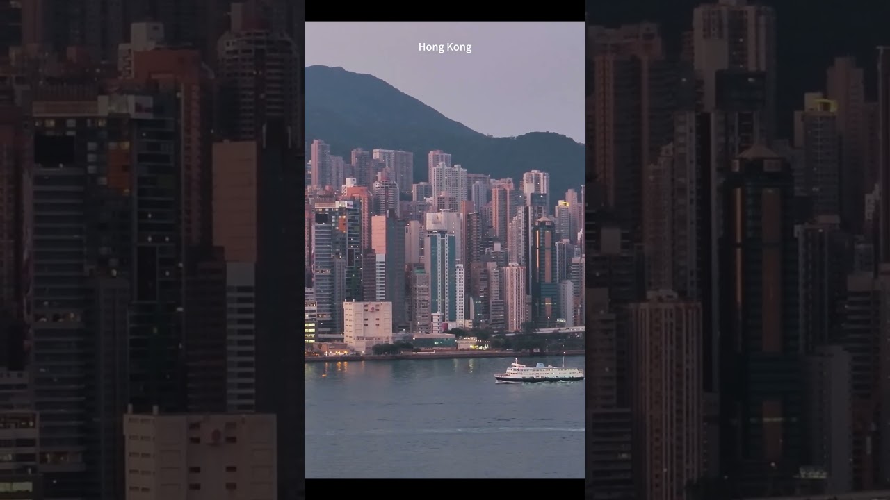 Hong Kong Skyline at Dawn#Hong Kong#skyline, Victoria Harbour#cityscape#urban#panorama#Hong Kong
