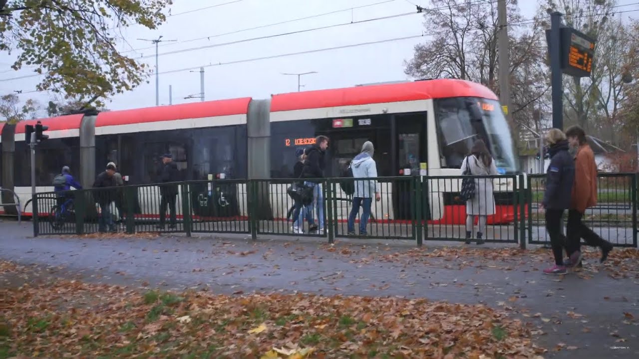 Poland, Gdańsk tram 12 ride from Gospody to Subislawa
