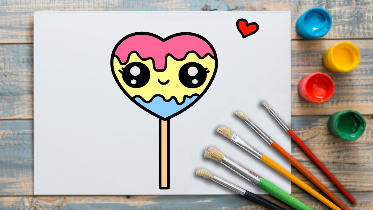 How to Draw a Cute Lollipop Simple & Easy for Kids