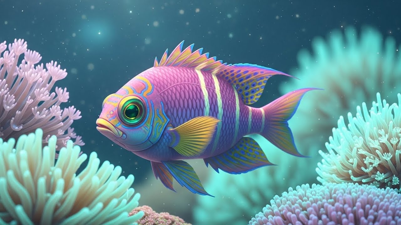 Underwater Relaxation 🐠 Exotic Coral Reef Fish | Gentle Piano & Ocean Ambient Healing