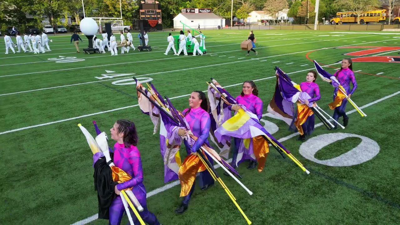 09/13/25 - [AERIAL VIEW] - Westbrook Marching Band & Color Guard - MBDA Show - Biddeford, ME