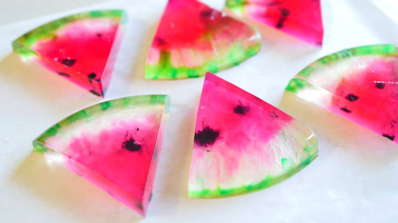 Agar-agar Watermelon Jelly 🍉 お絵かき寒天スイカゼリー