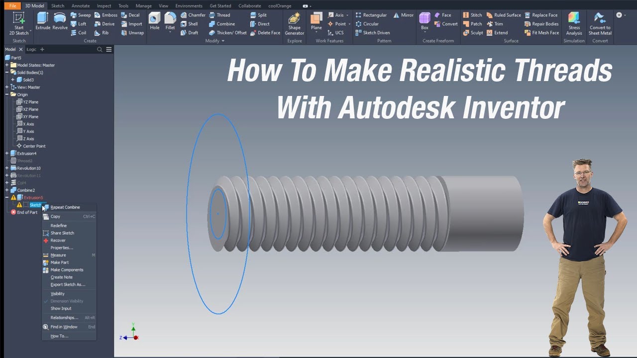 How To Create Threads in Autodesk Inventor
