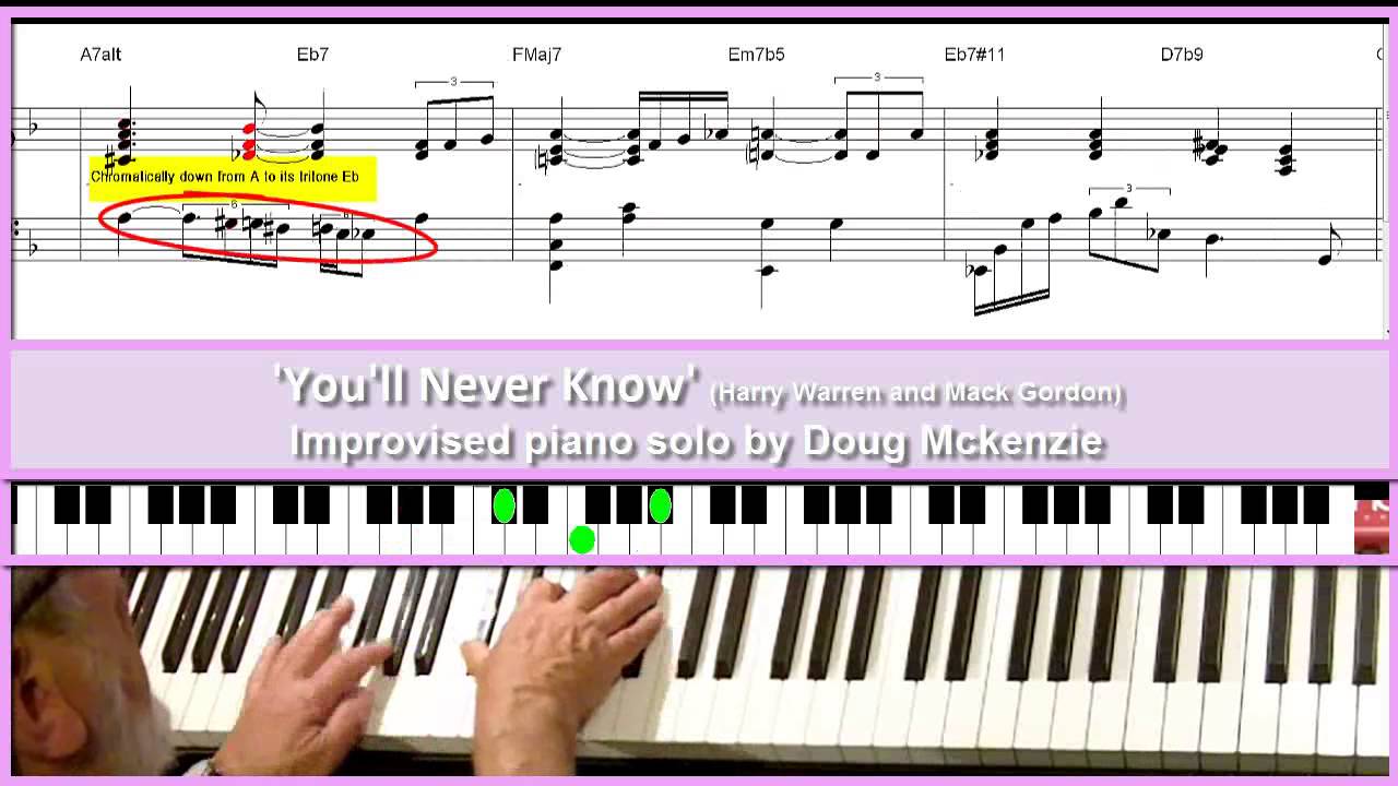 'You'll Never Know' - jazz piano tutorial