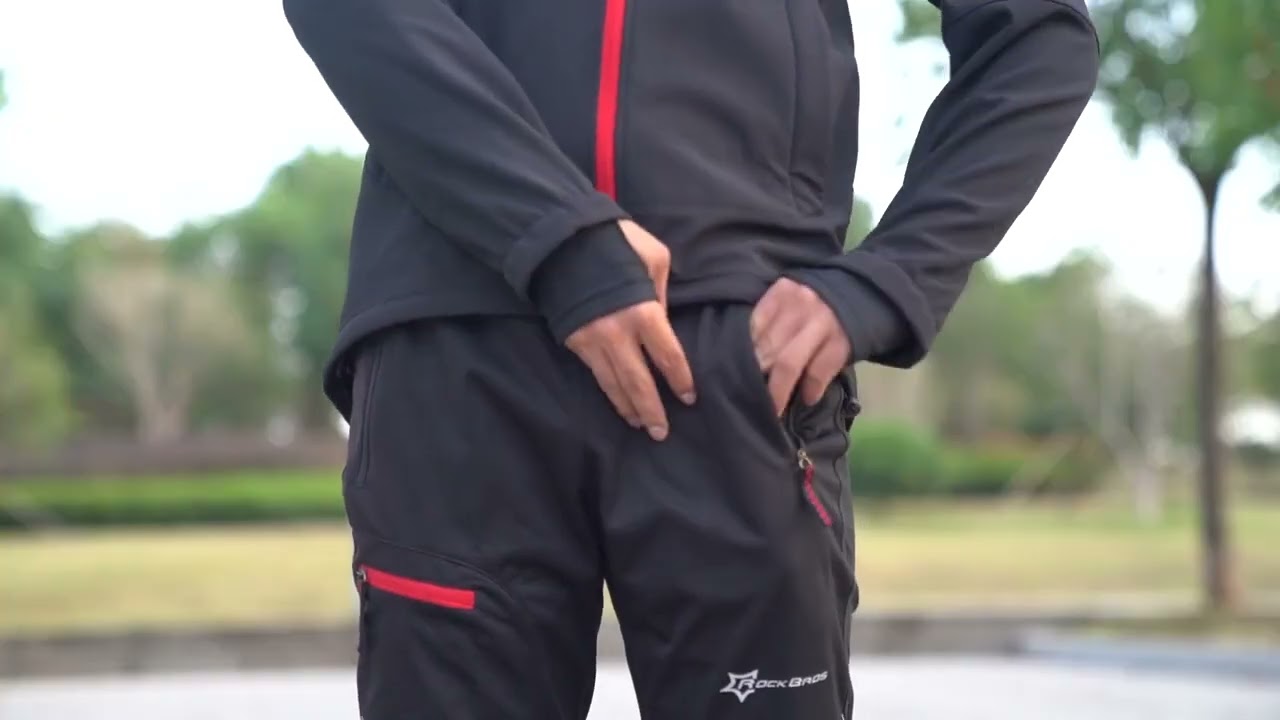 ROCKBROS Winter Bike Pants Men Women Thermal Warm Long Cycling Pants Fleece Reflective Windproof MTB