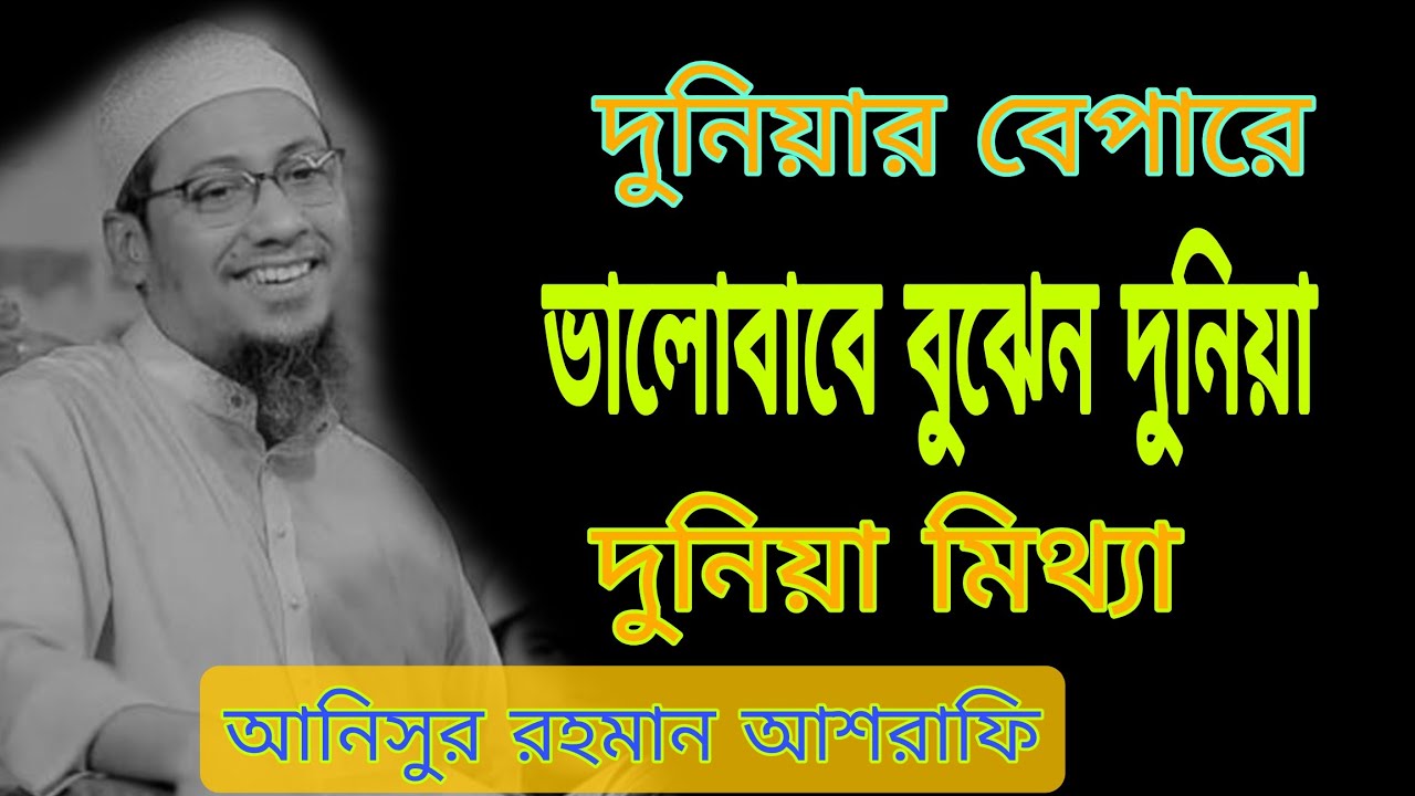 দুনিয়ার বেপারে বুঝেন ভালো বাবে বুঝেন মুফতি আনিসুর রহমান আশরাফি 