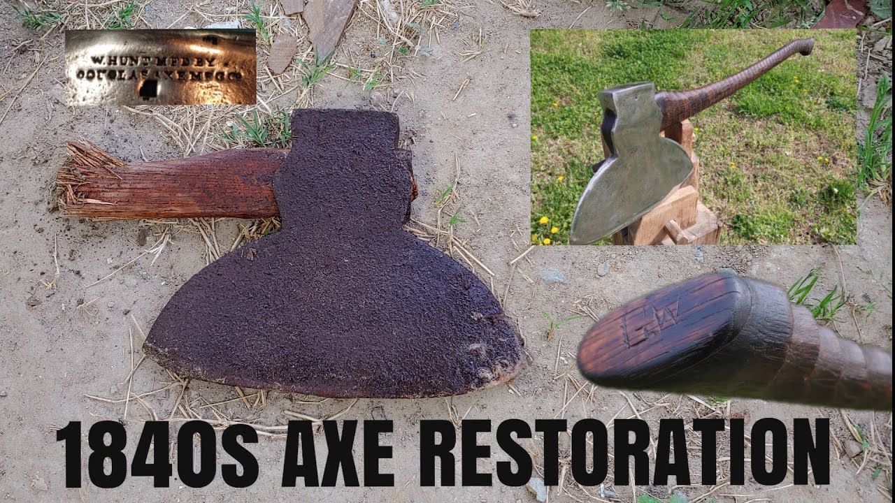 Antique Rusty AXE Restoration 1840s
